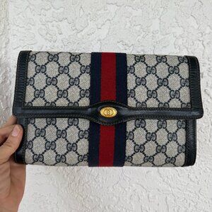Vintage Gucci GG Supreme Web Wallet Clutch | Early 1980s | Italy